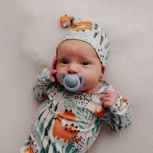 Newborn Baby Essentials Bundle | Knotted Gown + Hat | Gift-Ready Set - Picture 2 of 14